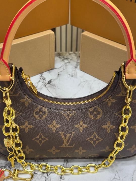 LV-Inspired Mini Loop Monogram Empreinte Chain Shoulder Bag With Box & Dust Bag (Brown)