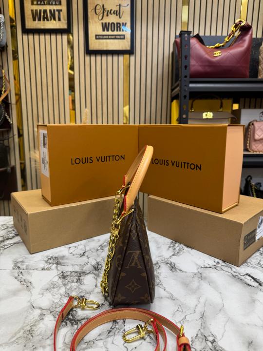 LV-Inspired Mini Loop Monogram Empreinte Chain Shoulder Bag With Box & Dust Bag (Brown)