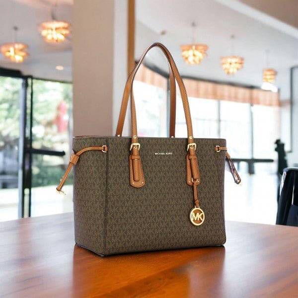 MK-Inspired Voyager Tote Bag (Coffee-Brown)