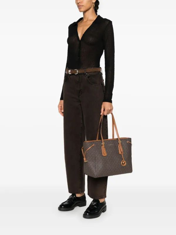 MK-Inspired Voyager Tote Bag (Coffee-Brown)