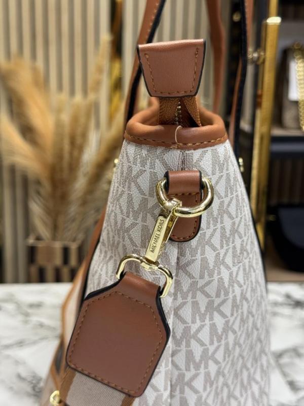 MK-Inspired Tote Bag With Brand Dust Bag (Beige-Brown)