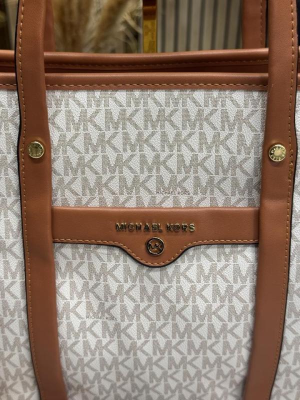 MK-Inspired Tote Bag With Brand Dust Bag (Beige-Brown)