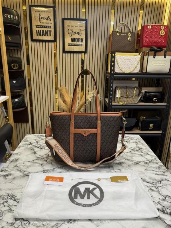MK-Inspired Tote Bag With Brand Dust Bag (Brown)
