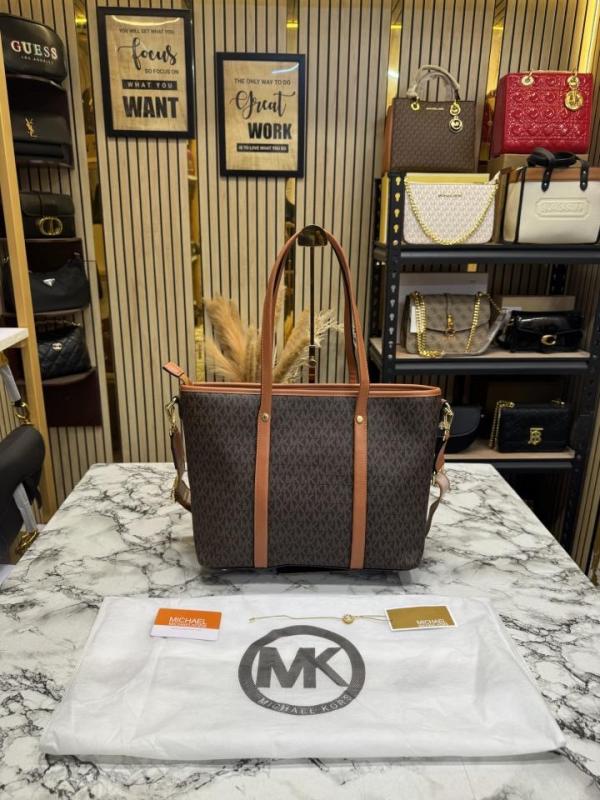 MK-Inspired Tote Bag With Brand Dust Bag (Brown) Secondary image