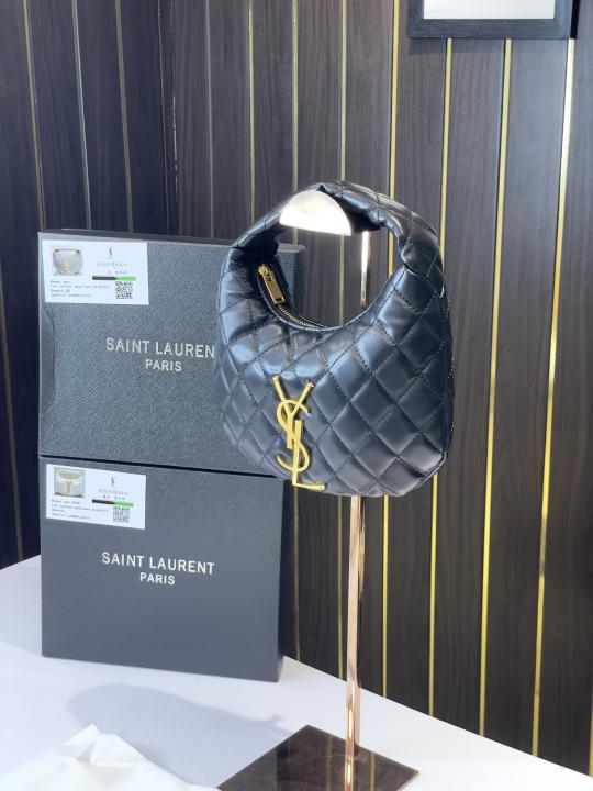 YSL-Inspired Icarino Quilted Small Shoulder Bag With Box (Black)
