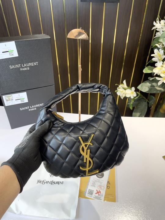 YSL-Inspired Icarino Quilted Small Shoulder Bag With Box (Black)