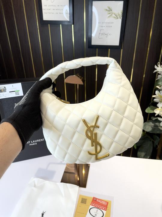 YSL-Inspired Icarino Quilted Small Shoulder Bag With Box (White)