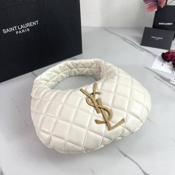 YSL-Inspired Icarino Quilted Small Shoulder Bag With Box (White)