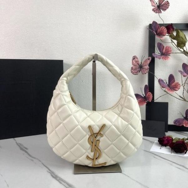 YSL-Inspired Icarino Quilted Small Shoulder Bag With Box (White)