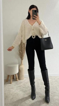 C-Inspired Mollie Bucket Bag With Box (Full Black)