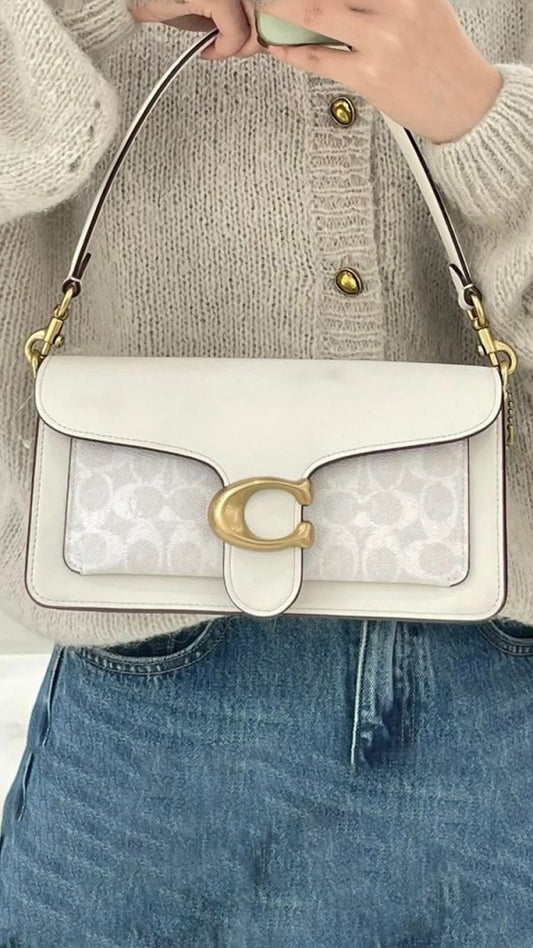 C-Inspired Tabby Shoulder Bag With Box (White)