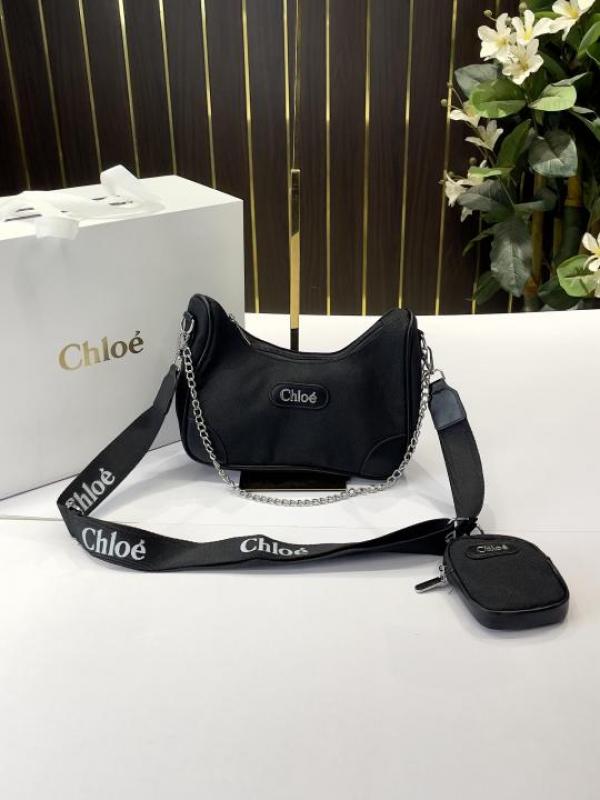 Chloe-Inspired Shoulder Chain Canvas Sling Bag With Box