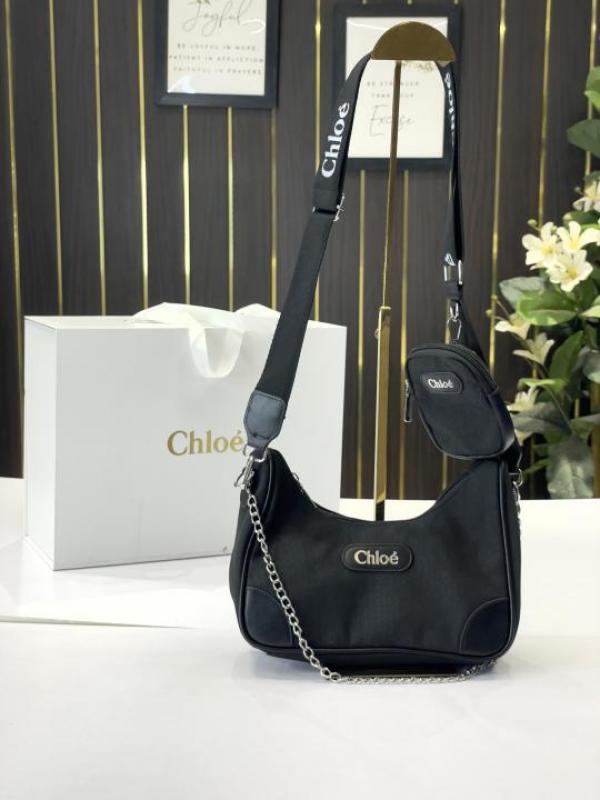 Chloe-Inspired Shoulder Chain Canvas Sling Bag With Box
