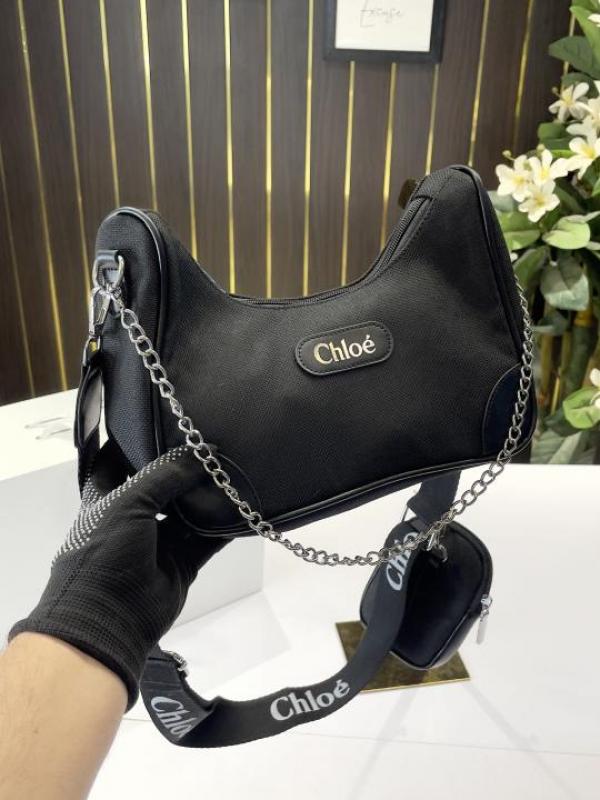 Chloe-Inspired Shoulder Chain Canvas Sling Bag With Box Secondary image