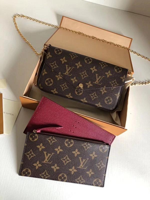LV-Inspired Fleicie With Two Utility Pouches With Box