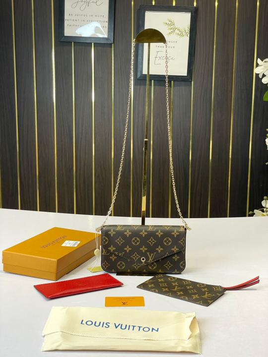 LV-Inspired Fleicie With Two Utility Pouches With Box