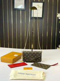 LV-Inspired Fleicie With Two Utility Pouches With Box