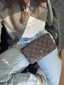 LV-Inspired Fleicie With Two Utility Pouches With Box