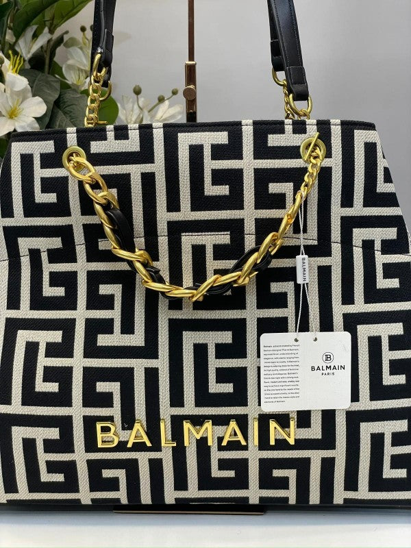 Balmain Jacquard Tote Bag With Dust Bag