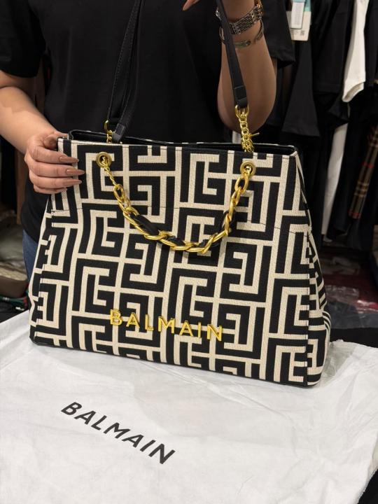 Balmain Jacquard Tote Bag With Dust Bag
