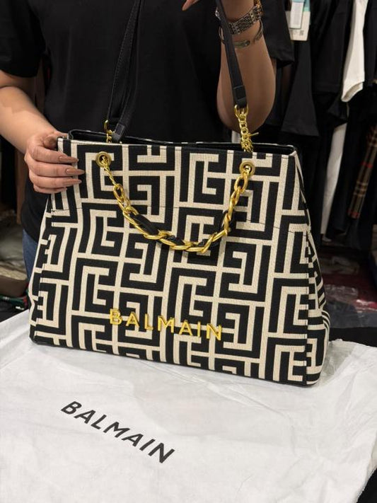 Balmain Jacquard Tote Bag With Dust Bag