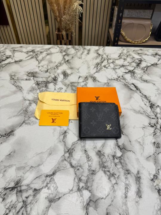 LV-Inspired Lv Logo Black Monogram Wallet With Box
