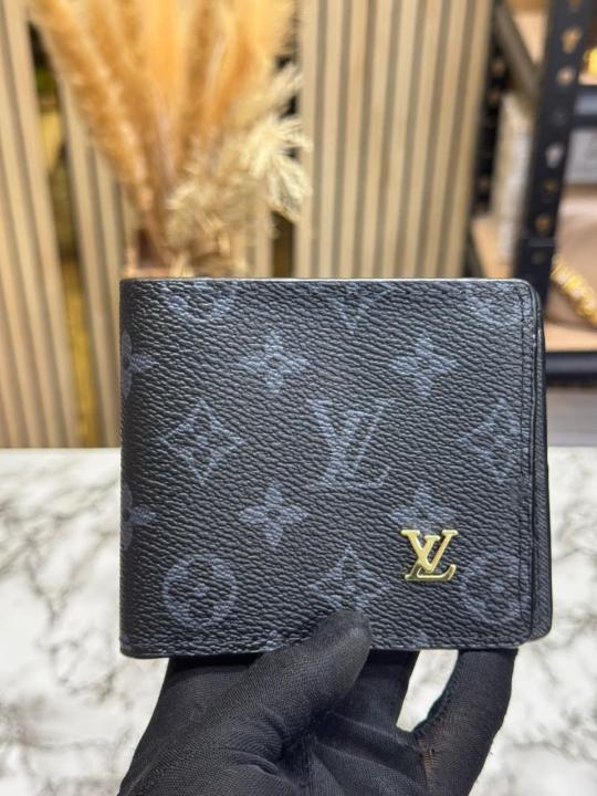 LV-Inspired Lv Logo Black Monogram Wallet With Box