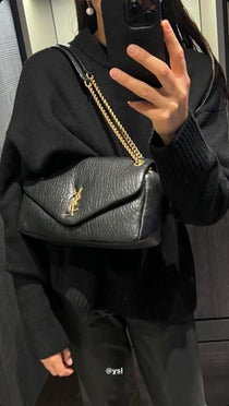 YSL-Inspired Calypso Shoulder Bag With Dust Bag (Black)