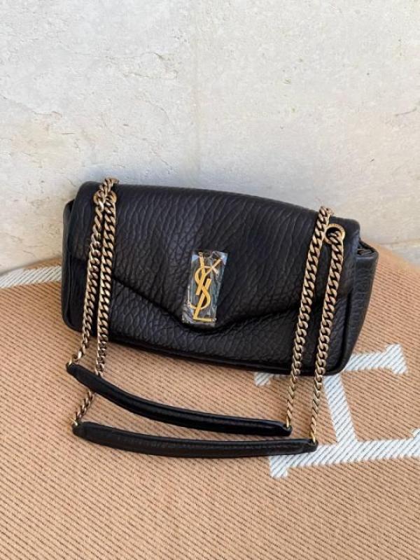 YSL-Inspired Calypso Shoulder Bag With Dust Bag (Black)