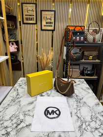 MK-inspired Charm Shoulder Bag With Box And Dust Bag (Coffee)