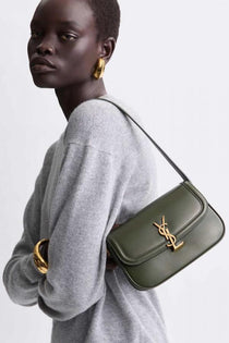 Ysl-Inspired Solferino Shoulder Bag With Box (Green)