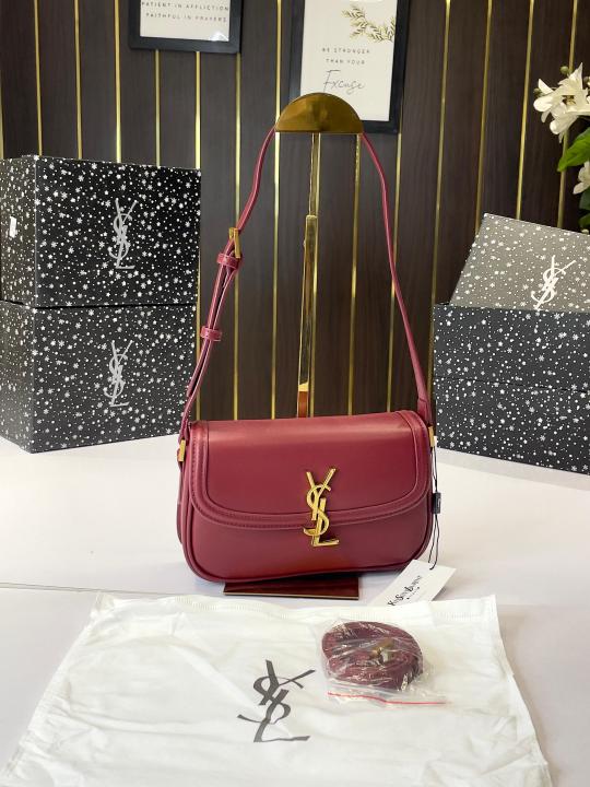 Ysl-Inspired Solferino Shoulder Bag With Box (Wine)