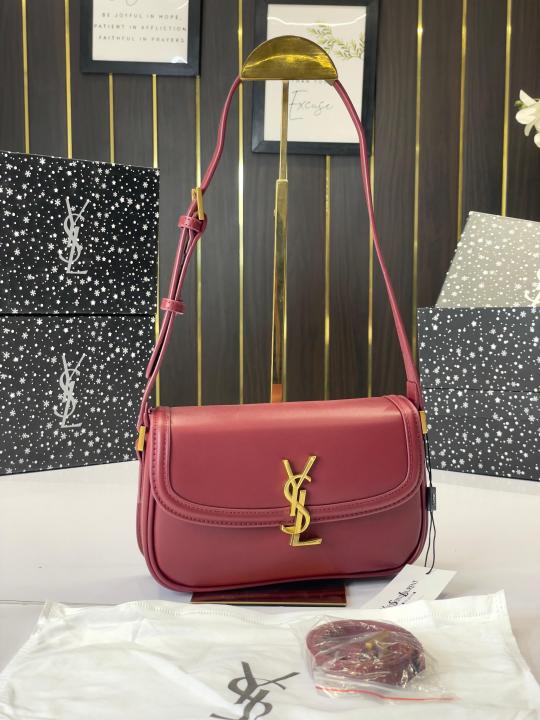 Ysl-Inspired Solferino Shoulder Bag With Box (Wine)