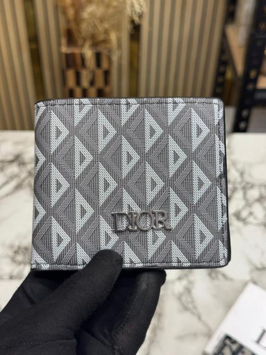 D-Inspired Signature CD Pattern Premium Wallet With Box And Dust Bag Including Card (Charcoal Grey)