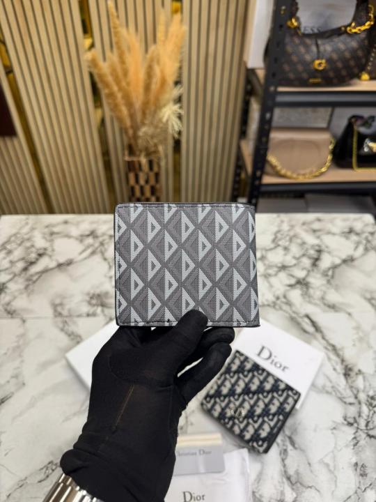 D-Inspired Signature CD Pattern Premium Wallet With Box And Dust Bag Including Card (Charcoal Grey)