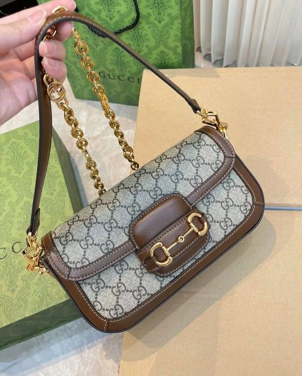 G-Inspired Horsebit Top Handle sling Bag With Box