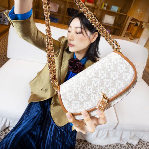 MK-Inspired Mila Shoulder Bag With Box (Biege)
