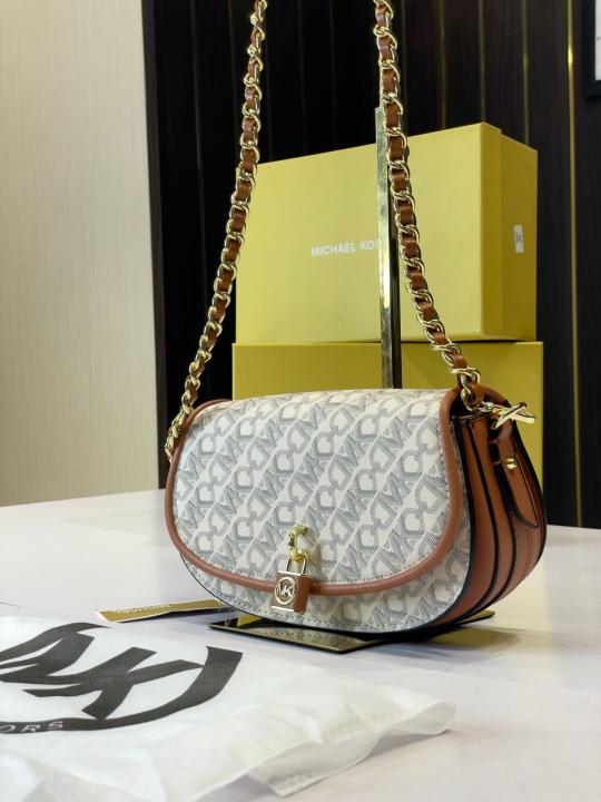 MK-Inspired Mila Shoulder Bag With Box (Biege)