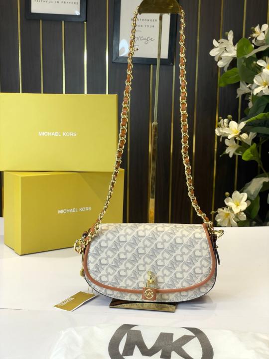MK-Inspired Mila Shoulder Bag With Box (Biege)