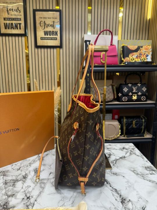 LV-Inspired Neverfull Premium Quality Tote Bag With Box And Dust Bag (Brown monogram)