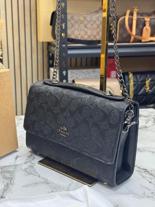 C-Inspired Klare Signature Embossed Crossbody Bag With Box And Dust Bag (Black)