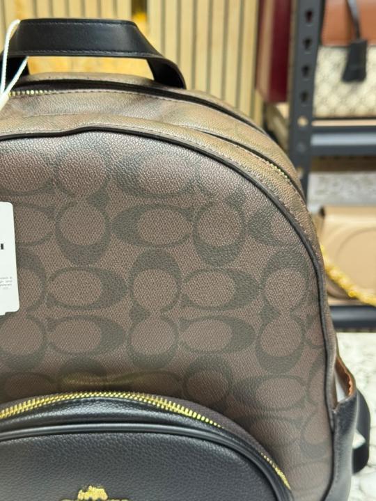 C-Inspired Leather Court With Dust Bag Premium Quality Backpack [Coffee]