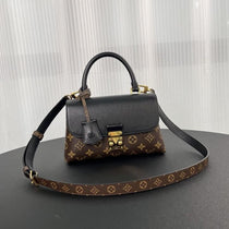 LV-Inspired Madeleine Top Handle Bag With Double Box (Black)