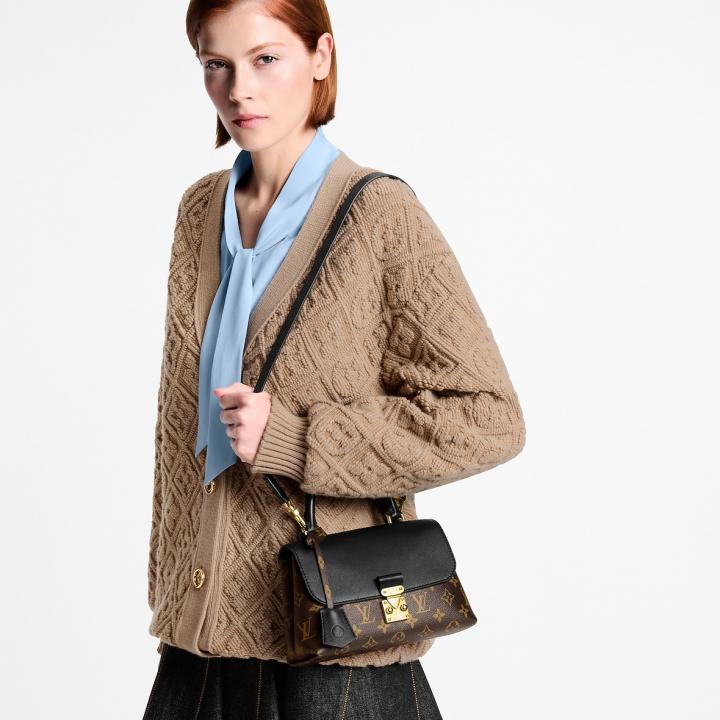 LV-Inspired Madeleine Top Handle Bag With Double Box (Black)