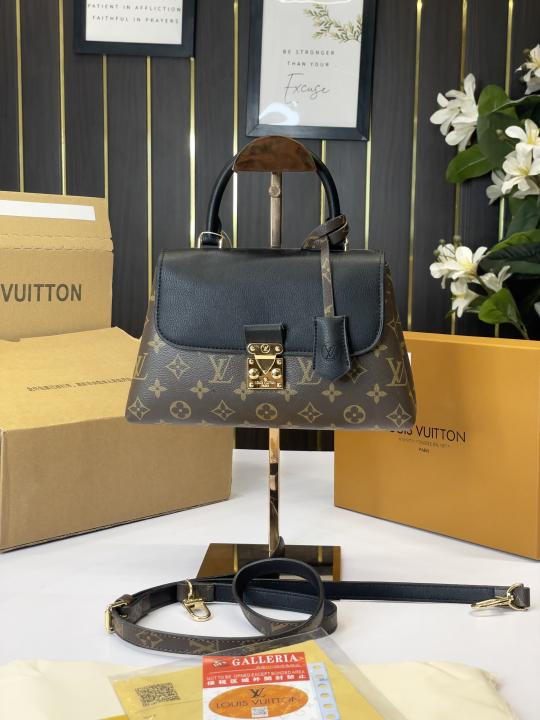 LV-Inspired Madeleine Top Handle Bag With Double Box (Black)