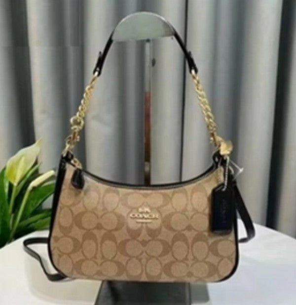 C-Inspied Teri Hobo Bag With Box (Apricot-Black)