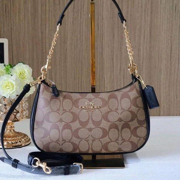 C-Inspied Teri Hobo Bag With Box (Apricot-Black)