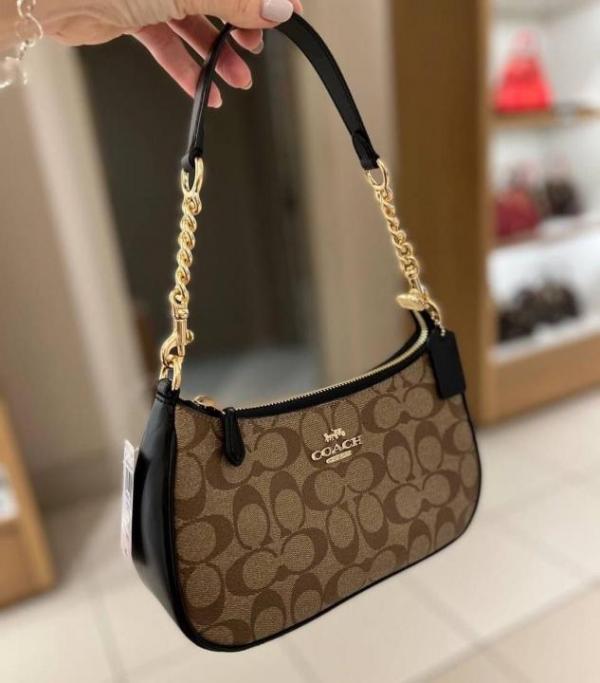 C-Inspied Teri Hobo Bag With Box (Apricot-Black)