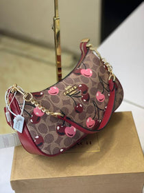 C-Inspired Teri Hobo Bag With Box (Apricot-Wine)