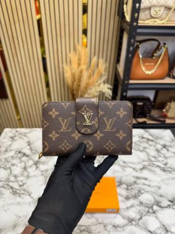 LV-Inspired Signature Monogram Canvas Zip Around Long Wallet With Box